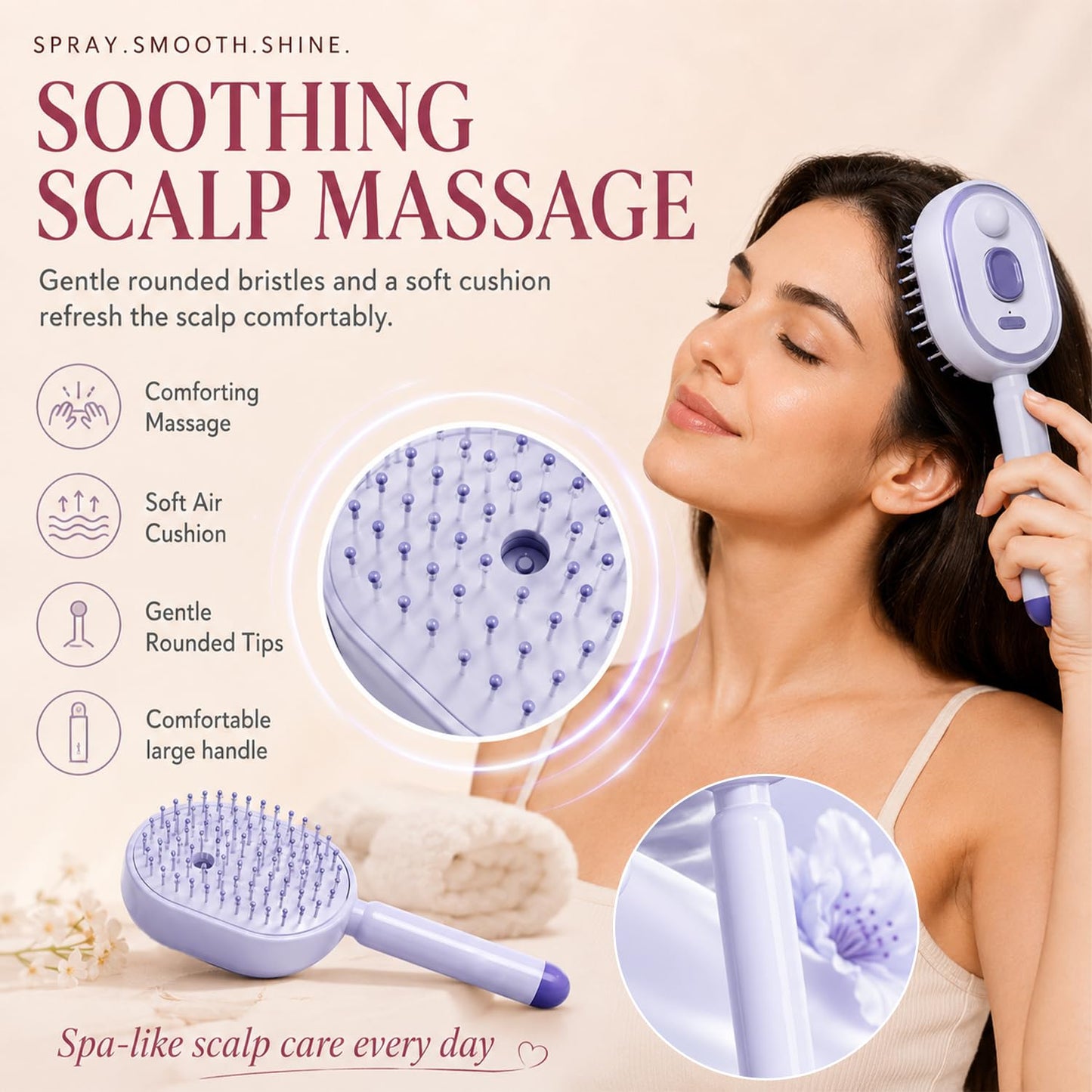 TAWANI Electric Spray Massage Hair Comb